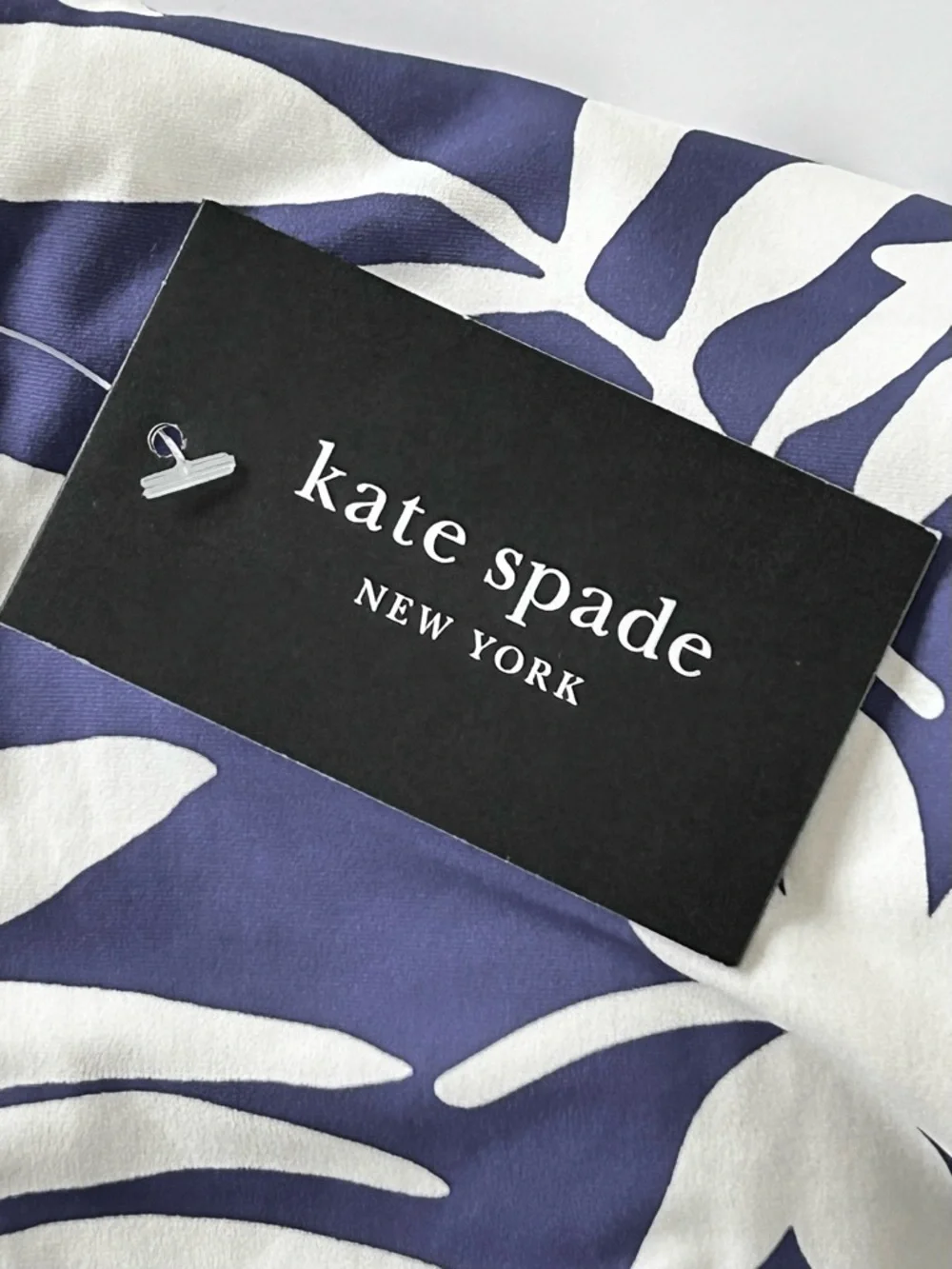 Kate Spade Tropical Foliage Cinch Front One Piece Swimsuit Blue Berry Women’s S